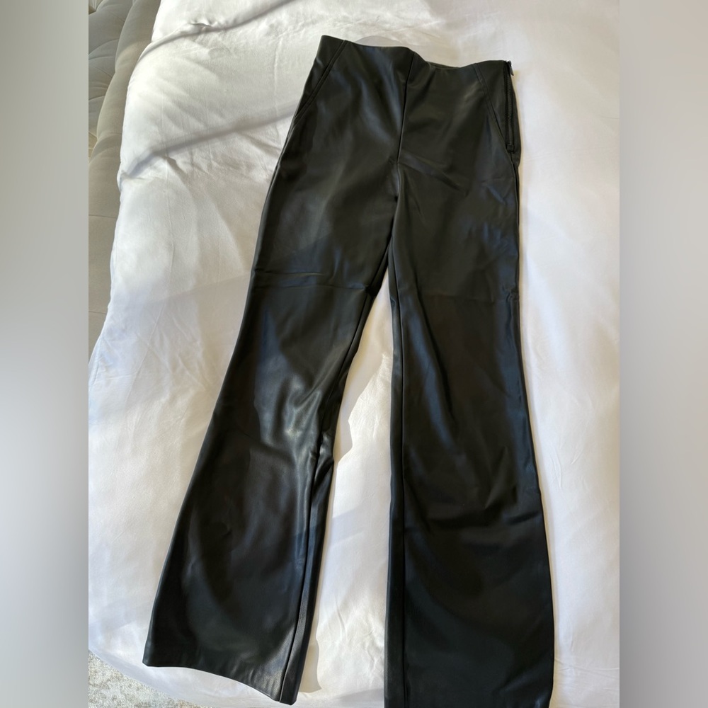 Zara Vegan Leather Pants Black Small